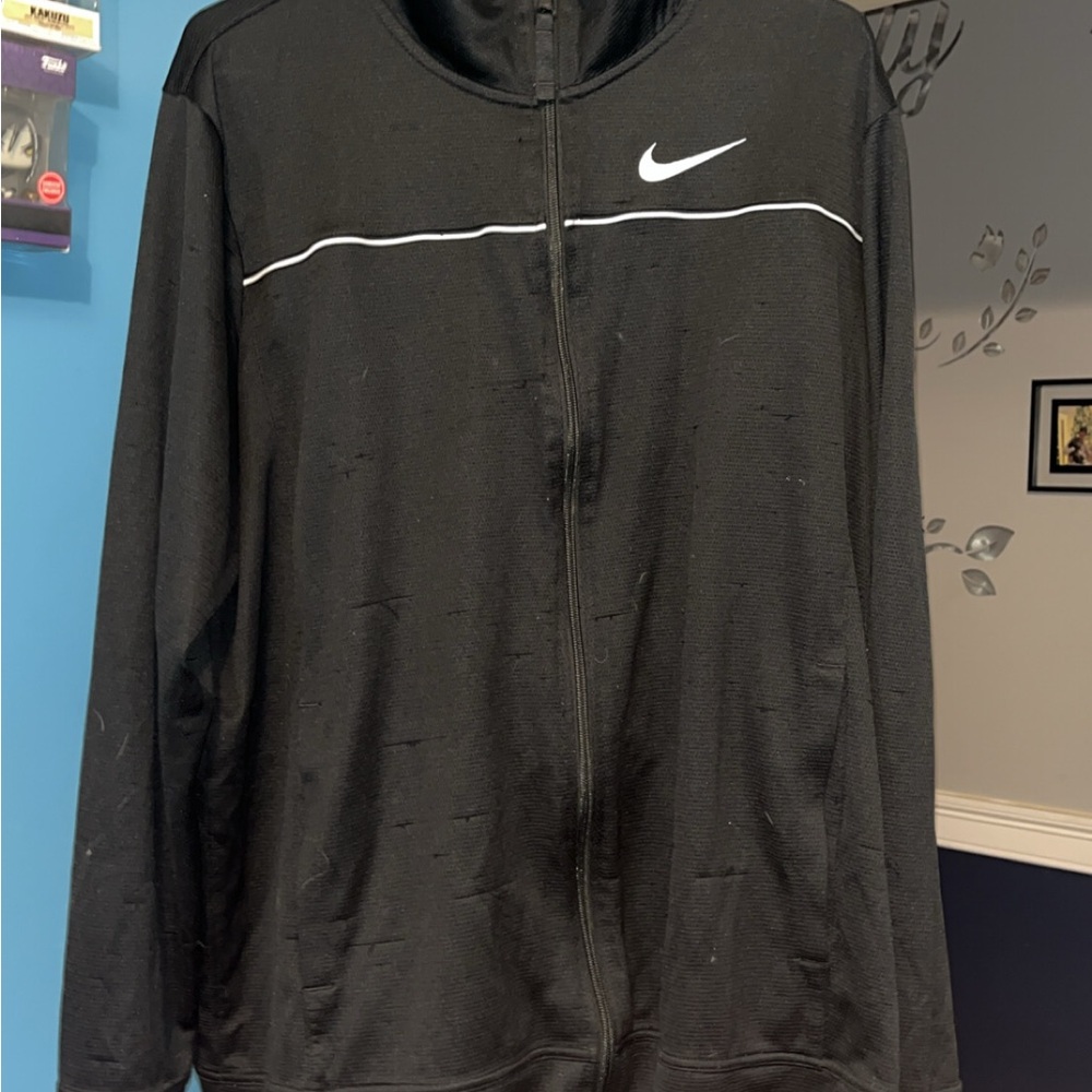 Nike Black Full-Zip Jacket with White Accents